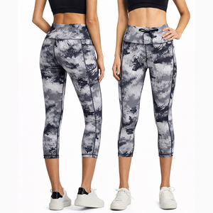 Custom <b>Women</b>’s Printed Capri <b>Yoga</b> Leggings with Drawstring & Side Pocket Stretch Fitness Workout <b>Pants</b> - Product Image 1