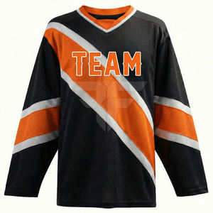Maillot de hockey sur glace en maille, tissu polyester à séchage rapide, coupe unisexe adulte, manches courtes, respirant, maillot de hockey sur glace personnalisé pour équipe - Product Image 2