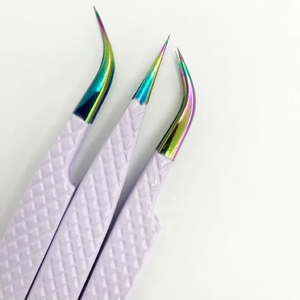 Juego de Pinzas Profesionales Sostenibles Multicolores para Extensión de Pestañas, 10 mm, Acero Inoxidable Afilado, Antimagnéticas, Puntas para Recoger - Product Image 2