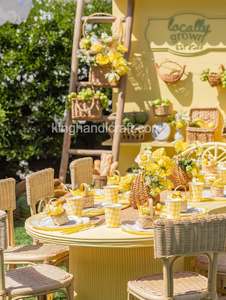 Chaises pour enfants en rotin naturel faites à la main, location pour événements, fêtes, mariages, décorations d'anniversaire, vente en gros de meubles pour événements - Product Image 4