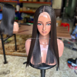 Peluca de Cabello Humano Virgen Vietnamita 100% al por Mayor con Frente de Encaje HD, Color y Textura Personalizados, Cierre sin Pegamento - Product Image 1