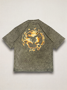 <b>Men's</b> Acid Wash Oversized T <b>Shirt</b> Vintage Graphic Print Heavyweight Cotton Streetwear Drop Shoulder Casual Tee - Product Image 3