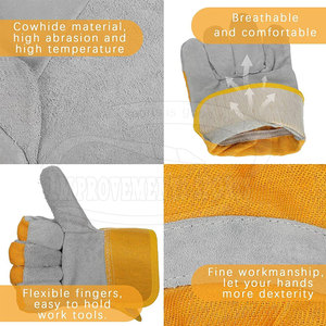 Venta al por mayor Guantes DE TRABAJO antideslizantes Guantes de trabajo de cuero transpirable Guantes de trabajo de protección - Product Image 2