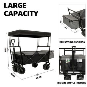 Carrello Pieghevole da 480 Libbre con Tettuccio e Ruote All-Terrain da 7 Pollici - Grande Capacità, Leggero e Richiudibile - Product Image 5