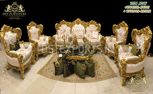 ชุดโซฟาหรูหรา,ชุดโซฟารับแขกไม้แกะสลักด้วยมือชุดโซฟาหรูหราสไตล์ฝรั่งเศสบาร็อค - Product Image 3