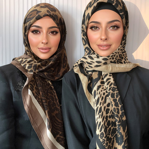 Pañuelo Hijab de Chifón Floral/Liso para Mujer, Transpirable, para Uso Diario, Estilo de Medio Oriente, Poliéster Suave al Tacto - Product Image 6