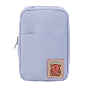 Estuche de Lápices con Cierre de Nailon Morado SENDA para Uso Escolar y de Oficina, con Parche de Oso, Tamaño A5, Bolsa para Material Escolar - Product Image 3
