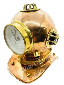 Handmade Brass Scuba Diving Helmet <b>Clock</b> Antique Vintage Mini Diver Helmet <b>Table</b> <b>Clock</b> for Home Decor Gifting - Product Image 4