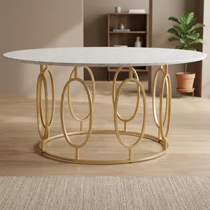 Mesa de centro moderna con tapa redonda de mármol para restaurante, mesa de centro para sala de estar, mesa de centro para hotel, mesa de centro para cafetería - Product Image 1