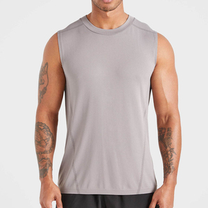 Débardeur côtelé unisexe 2026 personnalisable avec logo, T-shirt de fitness extensible, Gilet de sport pour homme, style décontracté et musclé pour l'été - Product Image 1