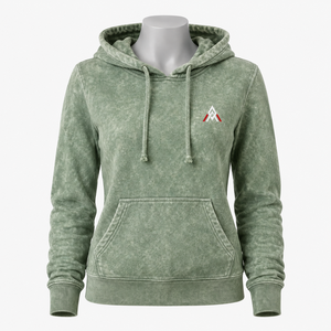 Sudadera con capucha para mujer con efecto lavado ácido, hecha con material suave y un atractivo efecto lavado para atuendos casuales y colecciones de moda. - Product Image 1