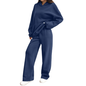 Nouvel ensemble de survêtement oversize tendance pour femme – Léger, hiver, épaules tombantes, personnalisable, grandes tailles - Product Image 3
