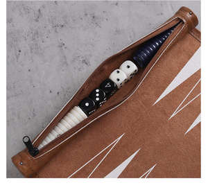 Juego de Backgammon Cuadrado Portátil, Ecológico y Personalizable, Enrollable, de Cuero PU, con Dados Moldeados y Fácil Almacenamiento para Viajes - Product Image 1