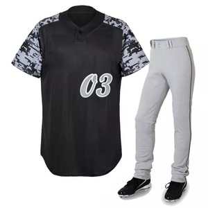 Conjunto de Uniforme de Béisbol para Hombre, Jersey Estampado en Blanco y Negro, Pantalones de Poliéster de Secado Rápido, Corte Regular - Product Image 2