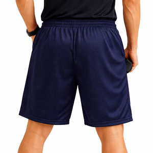 Pantalones Cortos Deportivos de Malla Azul Marino Personalizados para Hombre, Ligeros, con Cordón en la Cintura, Producción de Ropa Deportiva de Marca Privada MOE - Product Image 2