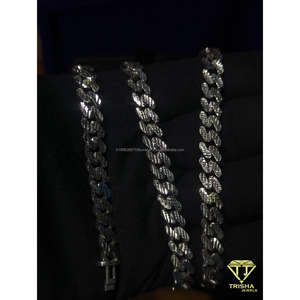 Cadena Cubana Estilo Hip Hop Miami en Plata de Ley 925 con Diamantes Moissanite VVS, Joyería para Hombre de Trisha Jewels - Product Image 4