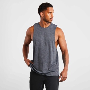 Nuevo diseño, camisetas sin mangas para hombre con logo personalizado, de algodón acanalado, transpirables, con aberturas en las axilas, camiseta sin mangas transpirable para gimnasio. - Product Image 1