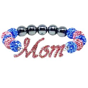 Pulsera de Cristal Rosa para Mamá, Pulsera Elástica con Cuentas, Accesorio de Joyería de Moda para Mujer, Regalo para Uso Diario, Estilo Elegante - Product Image 1