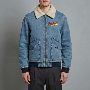 <b>Top</b> Trending article Acid wash Custom Denim Jacket for man 100% Cotton Vintage wash Windproof men's jacket with side pockets - Product Image 4