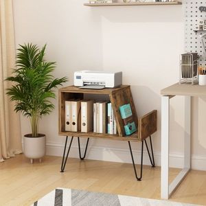 Brown Record Player Stand with Storage Turntable Stand Album Storage Cabinet for Bedroom Living Room Office or Music Room - Product Image 3