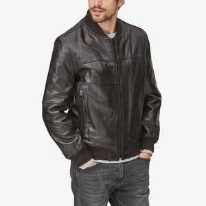 Full Length Sleeves High Quality Wholesale Professional 2026 Leather jacket for <b>men</b> - Product Image 2