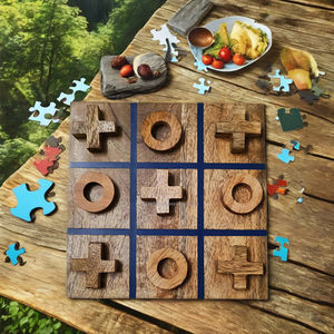 Juego de mesa educativo interactivo de madera Tic Tac Toe rango de edad 4 a 18 + para fiestas al aire libre/interior para adultos niños y familia - Product Image 2