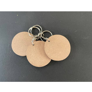 MDF Keychain Customized Logo Blank <b>Square</b> And Round MDF Blank Tags With Metal Rings For DIY Crafting Projects - Product Image 4