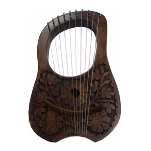 Harpe Lyre de style vintage à 10 cordes métalliques, en bois, personnalisée, fabriquée à la main, en bois massif, style rétro - Product Image 1