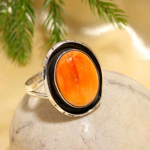 Anillo de Plata de Ley 925, Estilo Clásico, con Gema de Coral y Diamante de Corte Ovalado, para Aniversario de Bodas, Compromiso o Regalo - Product Image 2