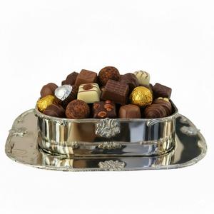 Atractivo tazón de metal para chocolate con asa redonda dorada, tazón para servir dulces para bodas y fiestas, exportación directa de fábrica. - Product Image 5