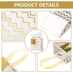 12 Pezzi Mini Sacchetti Regalo in Carta Metallizzata con Manici, Confezione all'Ingrosso per Natale, Ringraziamento, Halloween, Compleanni - Product Image 4