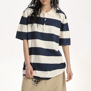Polo en coton rayé pour homme, manches courtes, décontracté, respirant, tissage Oxford, coupe classique - Product Image 5