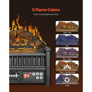 Inserto per Caminetto Elettrico da 16 Pollici con Telecomando, 5 Livelli di Luminosità della Fiamma Regolabili e Timer 24 Ore - Product Image 3