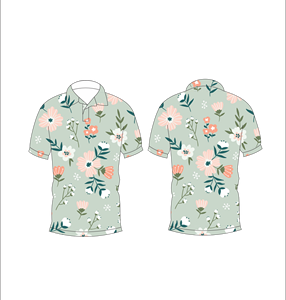 เสื้อโปโลพิมพ์ลายดอกไม้สีเขียวเซจสำหรับผู้ชาย เสื้อกอล์ฟแขนสั้นลำลองสำหรับฤดูร้อน - Product Image 3