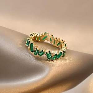 Joyería de plata al por mayor, pendientes de oro, anillo chapado en oro amarillo de 18 quilates, anillo de estrella, anillos de joyería fina para chica redonda - Product Image 1