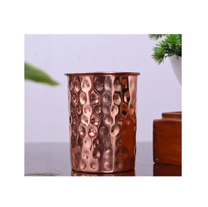 Decorative Copper Glass Handcrafted Tumbler Traditional Ayurvedic Drinking Vessel Elegant Kitchen Drinkware Premium Metal - Product Image 5