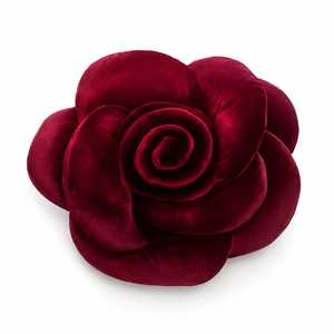 Red Velvet Rose Flower Throw Pillow <b>Cushion</b> Decorative Plush Floral Accent Pillow for Living Room Sofa Bedroom Home Decor - Product Image 1