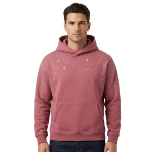 Sudaderas con Pedrería de Alta Calidad para Hombre, Forro Polar Grueso, Estilo Urbano, Logotipo Personalizado, MOQ Bajo, Proveedor Mayorista - Product Image 1