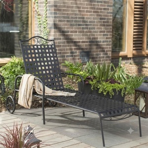 Weatherproof Powder Coated Wrought Iron European Design KHP Park <b>Bench</b> Custom Hand Forged <b>Metal</b> <b>Garden</b> Long Chair 2-Seater - Product Image 2