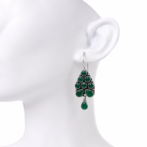 MultiStone Teardrop <b>Dangle</b> <b>Earrings</b> | Oxidized <b>Silver</b> <b>Earrings</b> | Pear Shape Crystal Drop <b>Earrings</b> for Women - Product Image 4