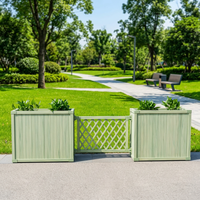Jardinière en Faux Bois pour Extérieur, Bac à Plantes WPC Imperméable pour Haies, Balcon, Patio, Jardin, Décoratif