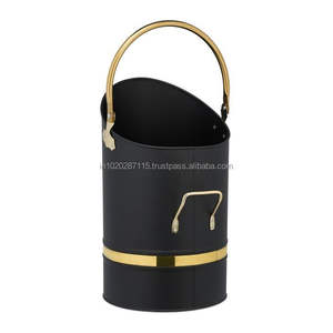 Iron coal bucket for fireplace with handle suitable for both <b>indoor</b> and outdoor decorative <b>storage</b> use purpose - Product Image 4
