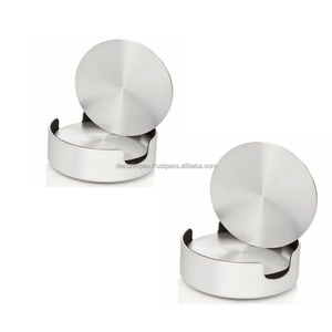 Posavasos hechos a mano redondos de aluminio con revestimiento protector para uso duradero Colocaciones de tazas de jugo y té y café - Product Image 3