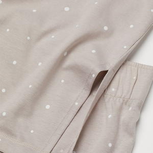 Survêtement décontracté personnalisé avec logo en polyester/coton satiné thermique, comprenant un sweat à capuche court oversize et un pantalon de jogging évasé à jambe large - Product Image 6