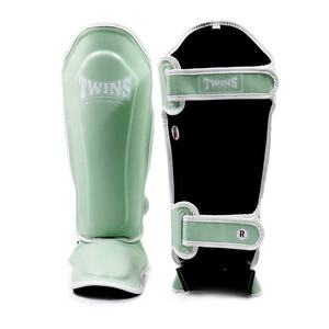 Genuine Leather Twins Shin Pads with <b>Hook</b> & Loop Closure for Professional Boxing Muay Thai MMA Training and Sparring - Product Image 2