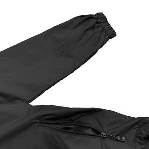 Chaqueta cortavientos con capucha y cremallera completa, conjunto deportivo negro liso, jogger cargo para hombre, ropa de calle para exteriores, ropa deportiva ligera al por mayor - Product Image 3