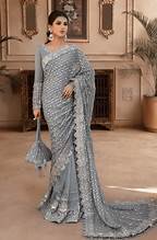 Sari en Chiffon de Polyester Moderne International Fashionista pour Femme, Imprimé Floqué, Travail Manuel, Séchage Rapide, Toutes Saisons, Fête, Mariage, Décontracté - Product Image 2