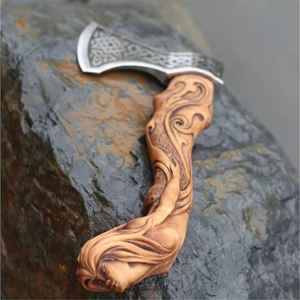 OEM Handmade Hand Forged Industrial DIY <b>Viking</b> <b>Axe</b> Beautiful Design Ash Wood Handle Carbon Steel Head Customizable High Quality - Product Image 2