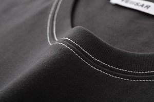 เสื้อยืดลำลองทรงเข้ารูปสำหรับผู้ชาย ผ้าสโตนวอช โพลีเอสเตอร์ผสมคอตตอน คอกลม แขนสั้น มีหลายขนาดให้เลือก ใส่ได้ทุกวัน - Product Image 3