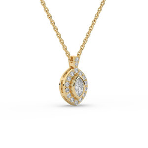 0.30 CARAT Lab Grown Marquise Brilliant Cut 14K <b>Solid</b> <b>Gold</b> Women's <b>Pendant</b> - Product Image 4